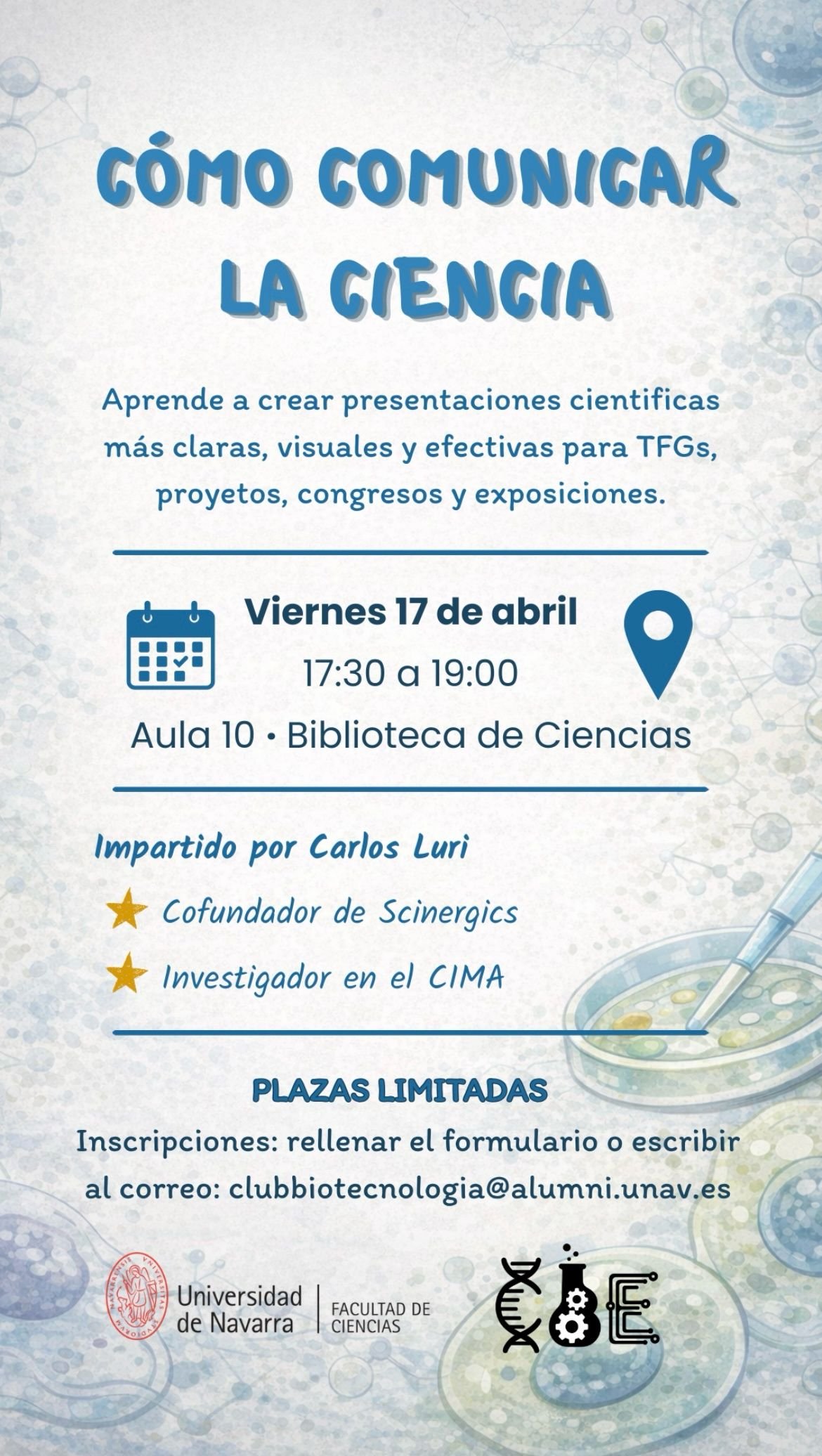 Mejorar la comunicación científica: claves desde un taller práctico en la Universidad de Navarra